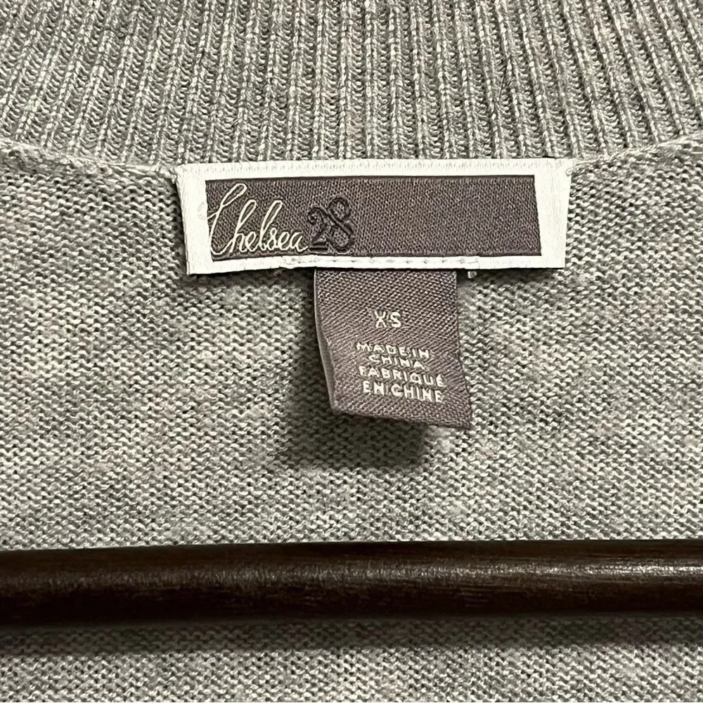 Chelsea28 Grey Ruffle Cardigan Sweater - Picture 5 of 8
